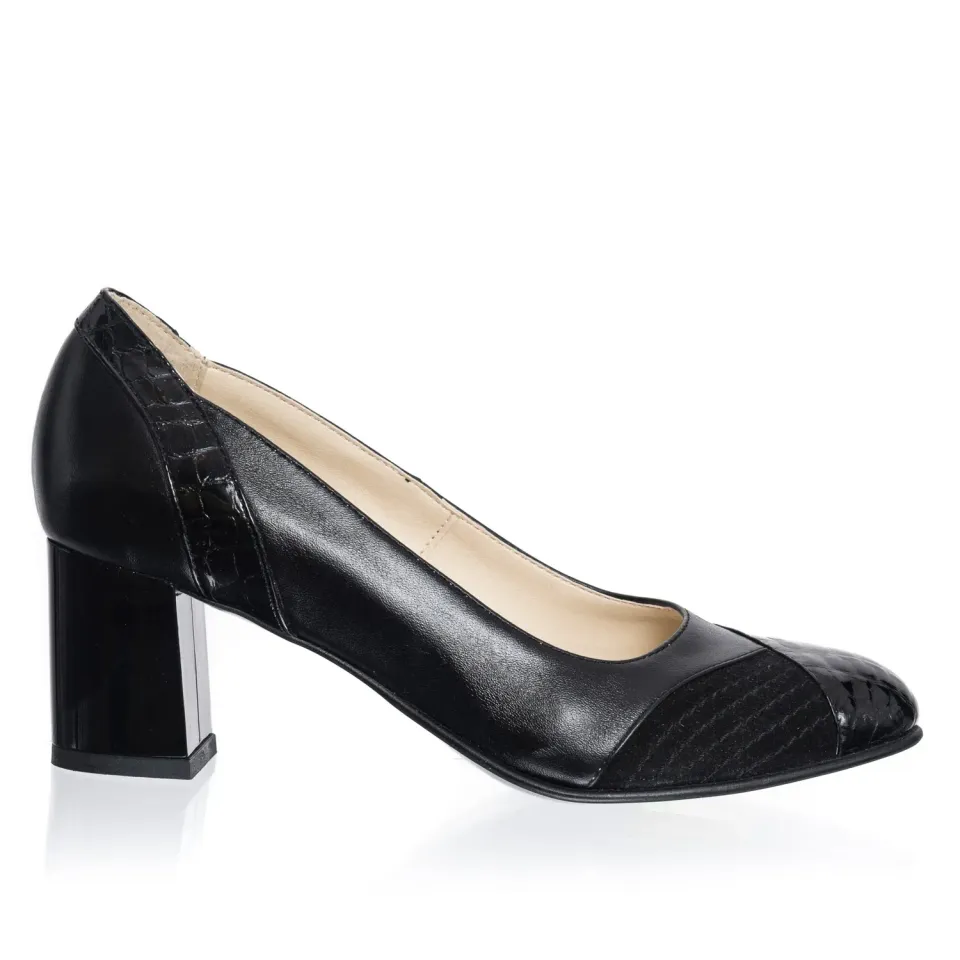 Catinca Shoes C33 NCA pantofi dama piele negru croco