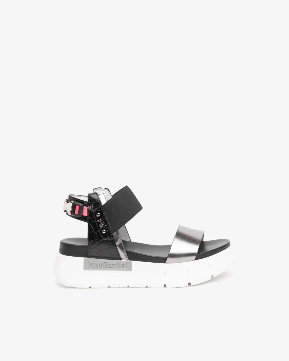 NeroGiardini sandale piele damă cu talpă sport 4cm