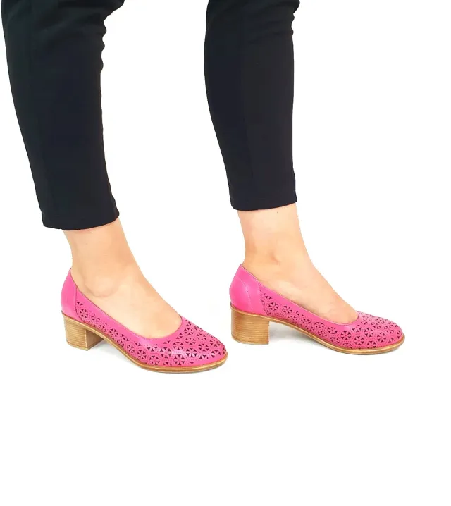 Catinca Shoes T15 RZ pantofi dama roz piele naturala