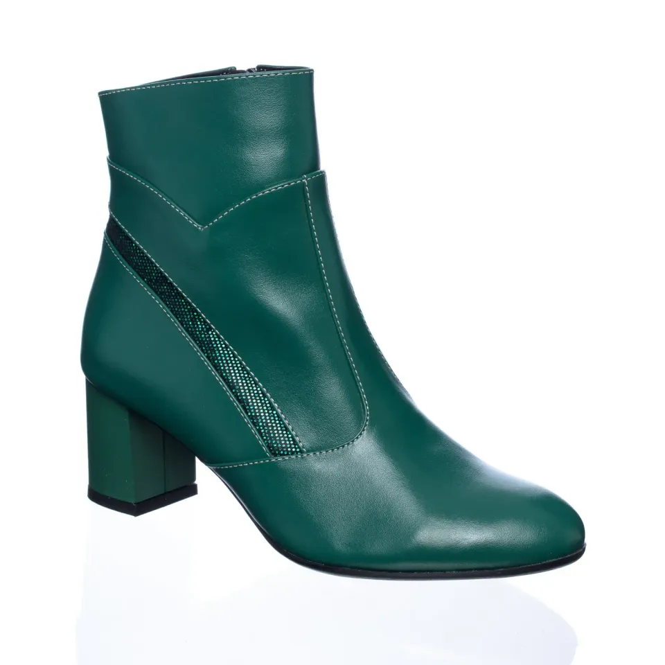 Catinca Shoes GX50 VSC ghete damă verde sclipici piele