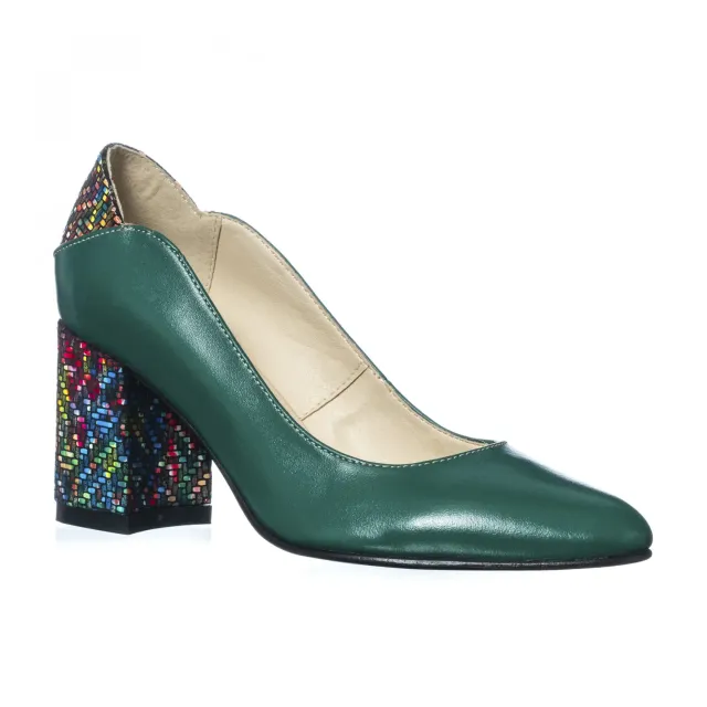 Catinca Shoes R9 VTM pantofi dama piele verde toc mozaic