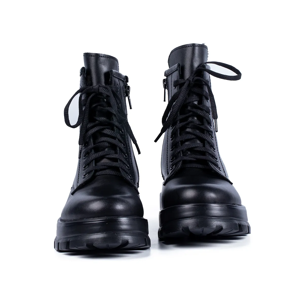 Lucas Shoes 401 ghete femei negru piele naturala iarna