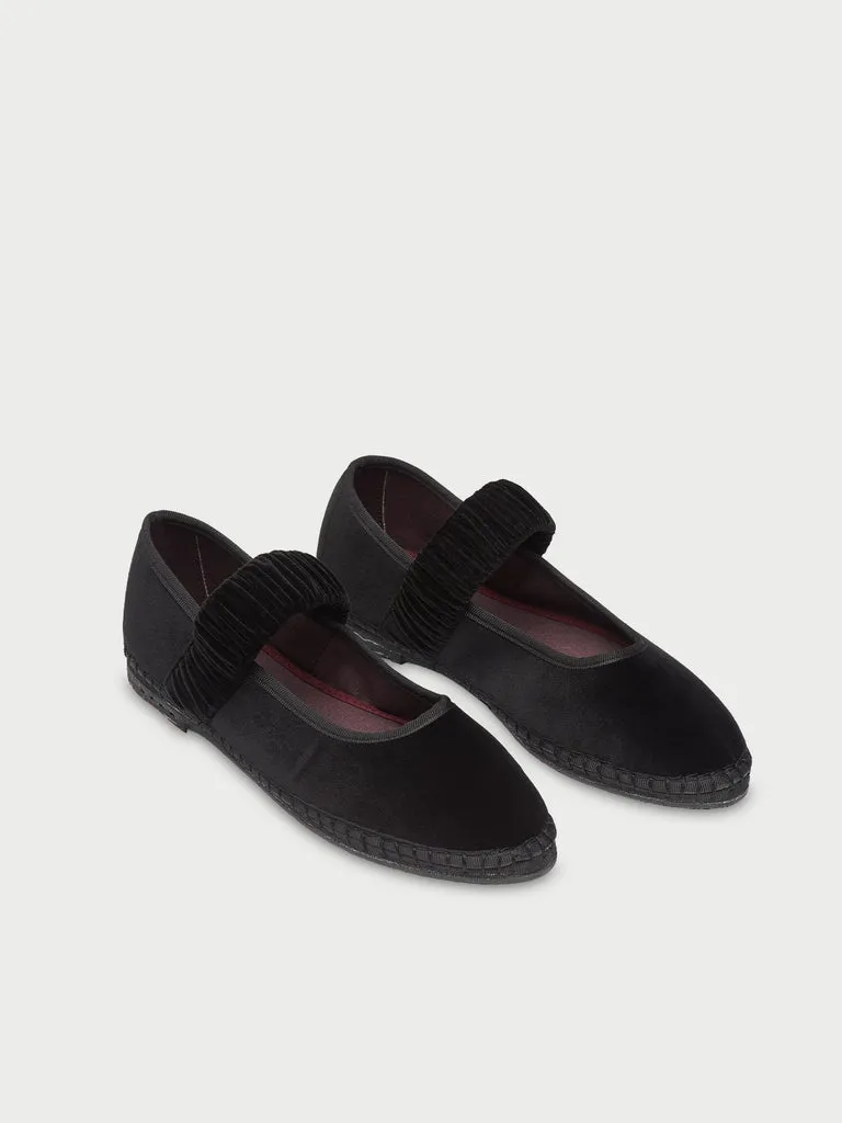 Flagelus Mafalda Double Black pantofi catifea negri