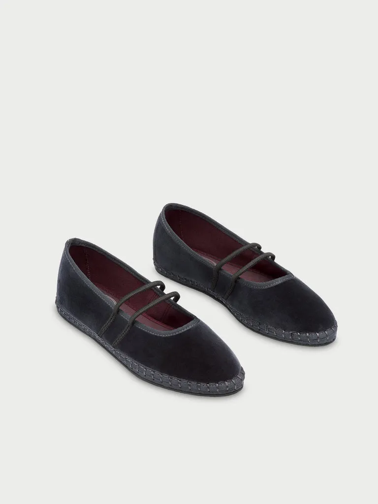 Flagelus Laurance Black papuci catifea neagra
