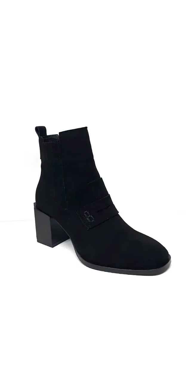 Ghete dama piele Catinca Shoes 1633 NA negru antilopa