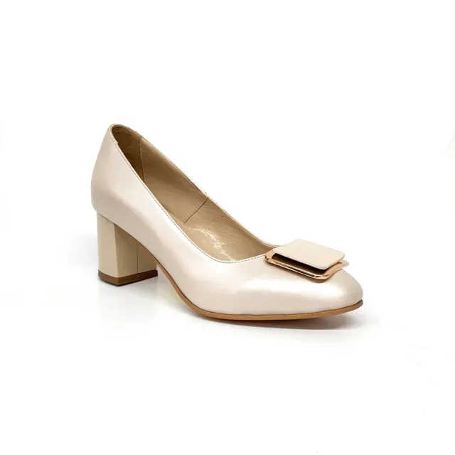 Catinca Shoes A23 BS pantofi dama bej sidef piele naturala