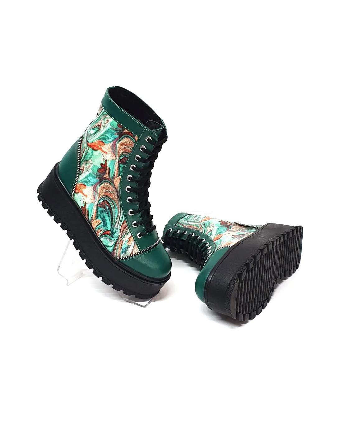 Catinca Shoes BC31 VPV bocanci dama verde piele naturala