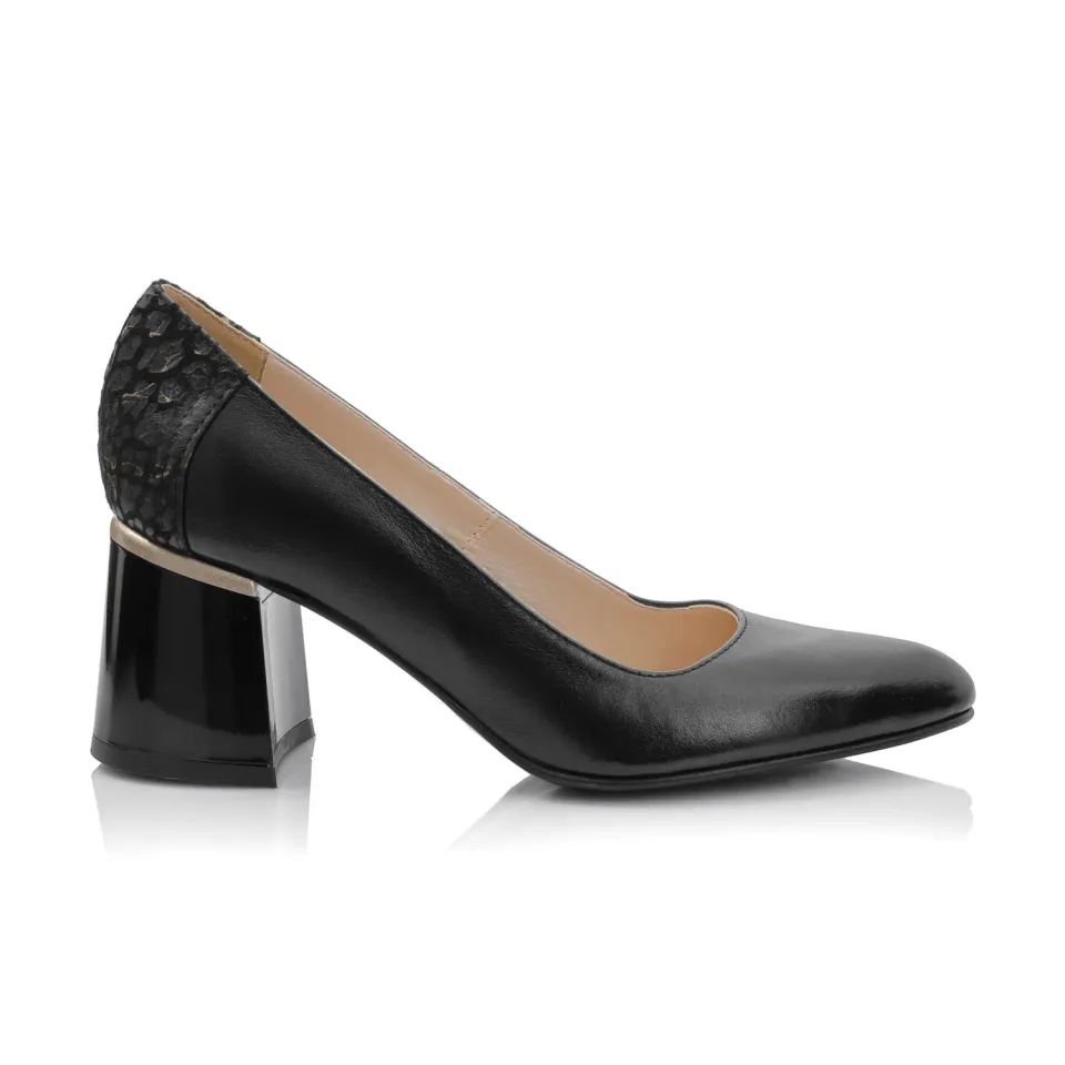 Catinca Shoes A64 pantofi dama piele negru auriu