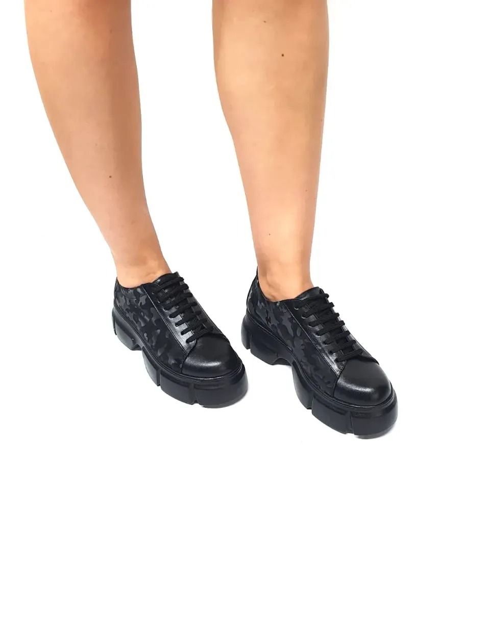 Catinca Shoes X3 NBCN pantofi dama piele negru camuflaj