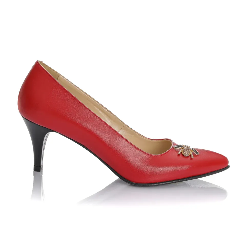 Catinca Shoes A43 RB pantofi dama piele naturala rosu box