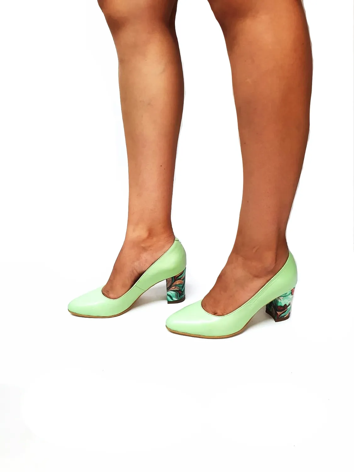 Catinca Shoes R7 VPV pantofi dama piele vernil pictura verde