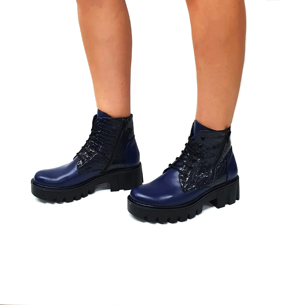 Catinca Shoes BC35 BCR bocanci dama piele bleumarin croco