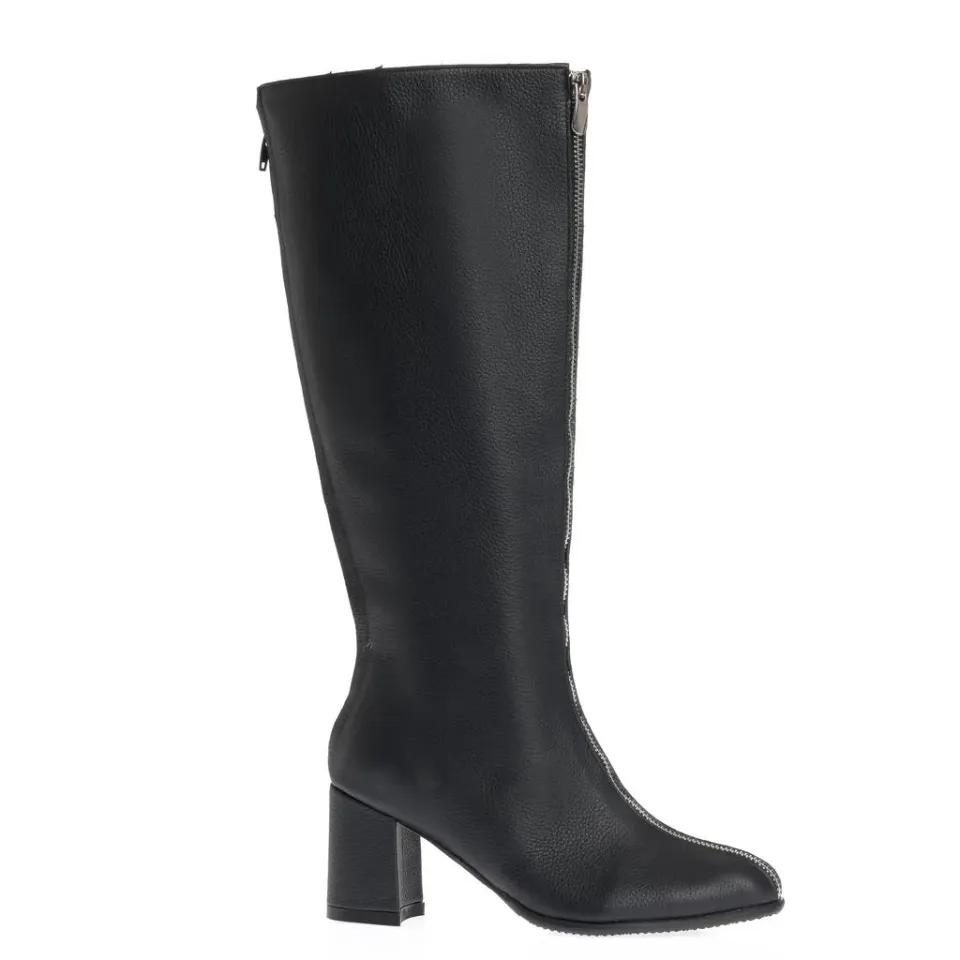 Ana Urbana Shoes Irina cizme negre piele toc gros