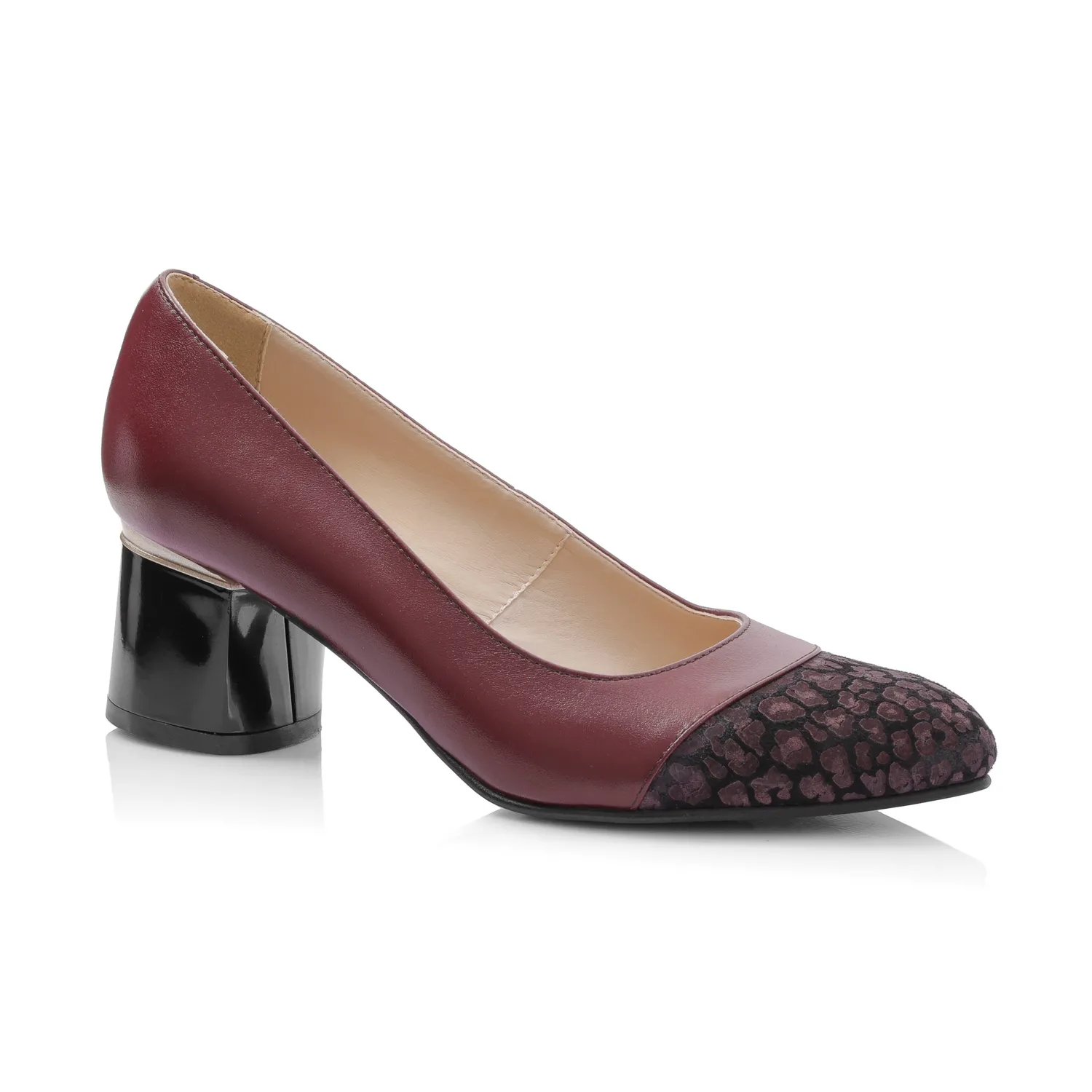 Catinca Shoes A73 BPB pantofi dama piele bordo ponei
