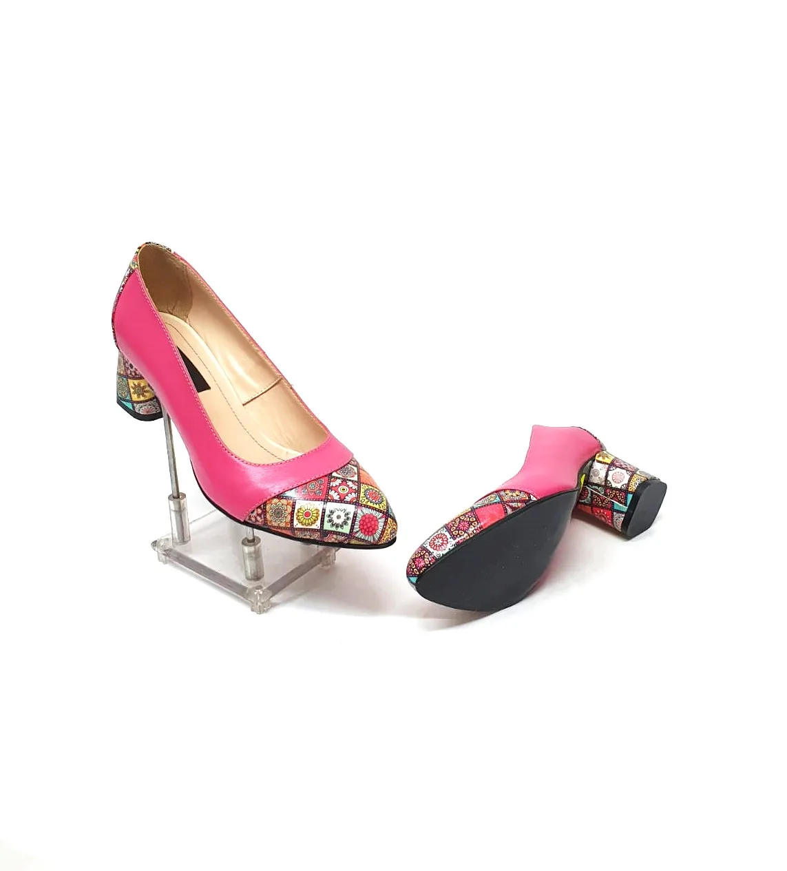 Catinca Shoes A5 RP3D pantofi dama piele naturala roz patratele