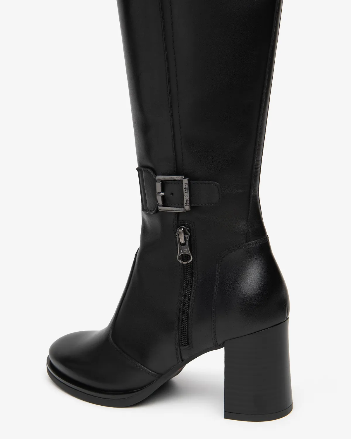 Cizme dama piele NeroGiardini toc 75 mm cu fermoar