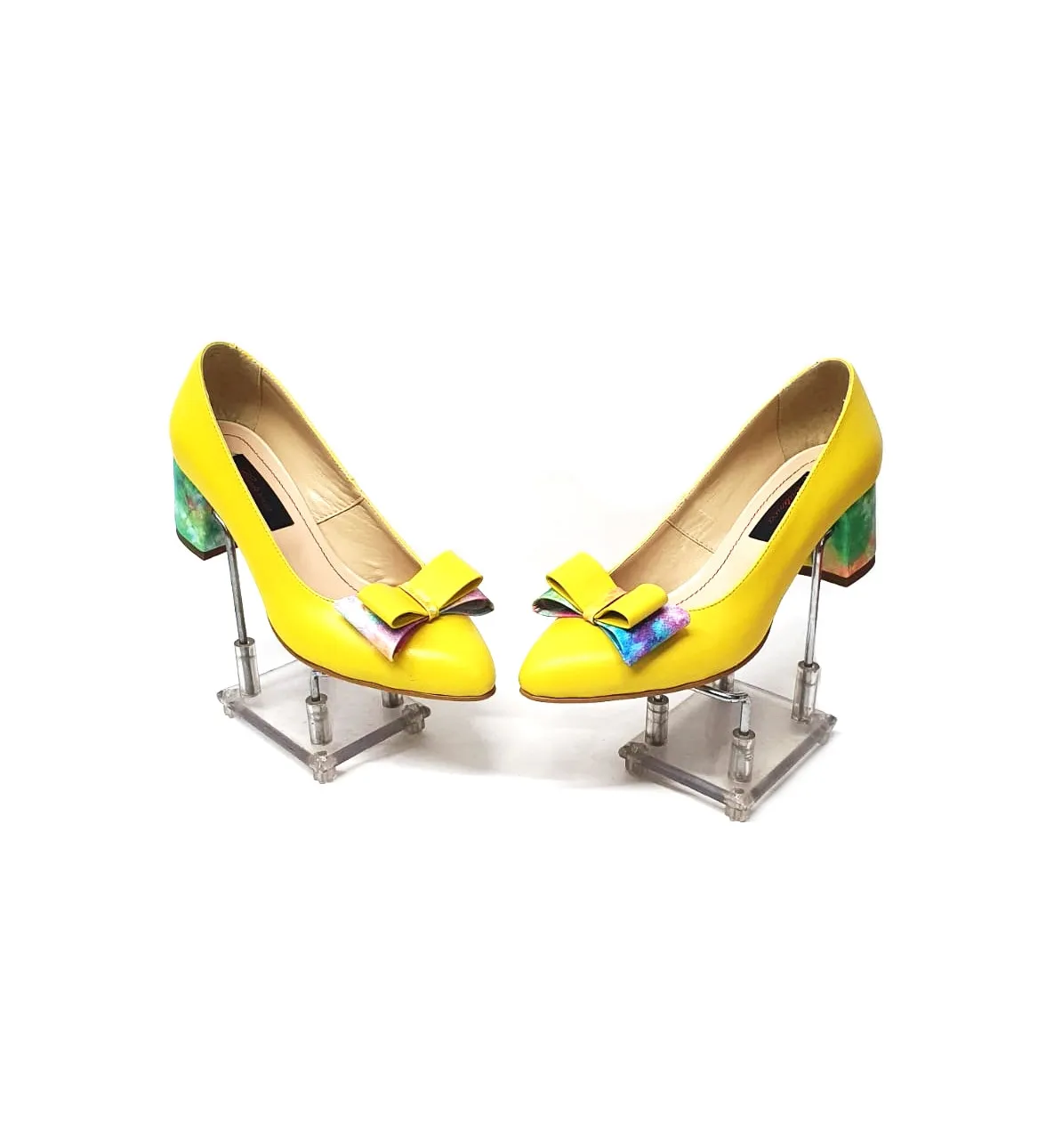 Catinca Shoes A12 GF pantofi dama galben piele naturala