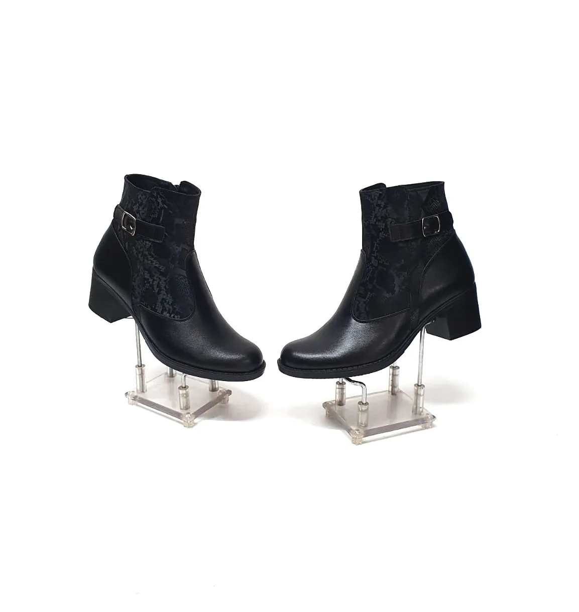 Catinca Shoes GX52 NBSN ghete dama piele negru sarpe