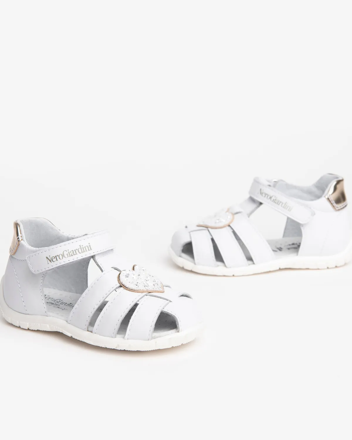 NeroGiardini sandale piele bebe fete cu sclipici