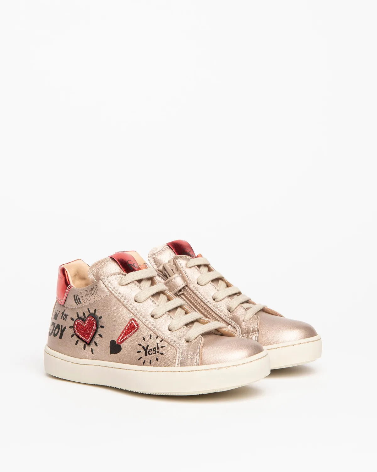 NeroGiardini sneakers piele fete cu sclipici fermoar