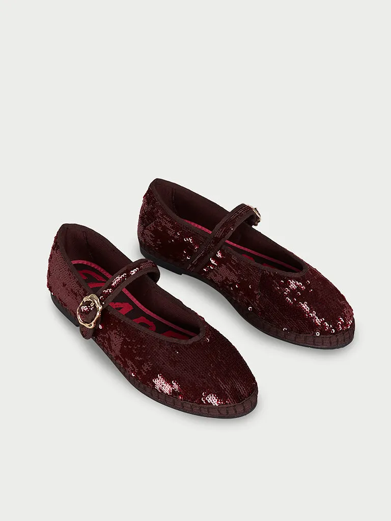 Flagelus Pierre Sequins Brown pantofi paiete maro