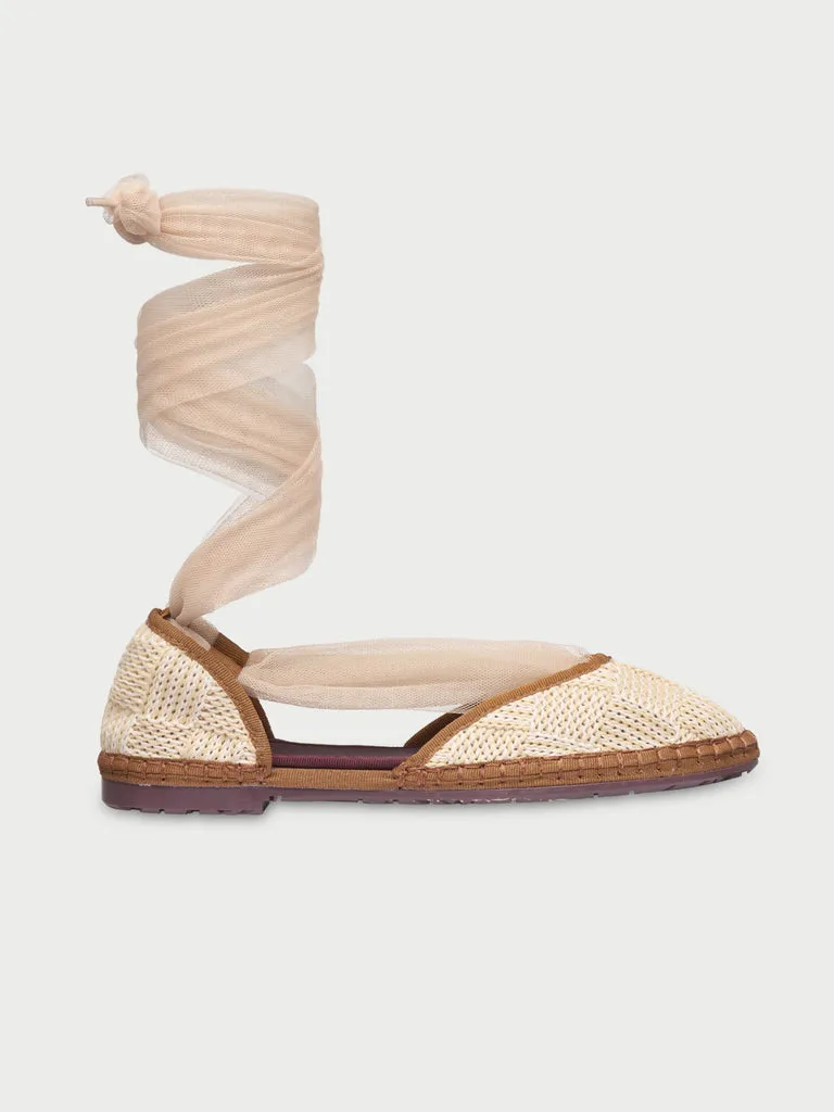 Flagelus Isabella Craft Brown espadrile bej rafie