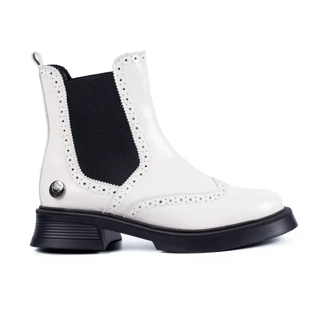 Lucas Shoes 400 Alb ghete dama piele naturala