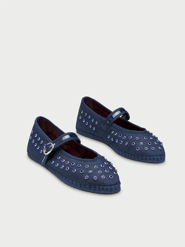 Flagelus Mae Rostova balerini denim bleumarin