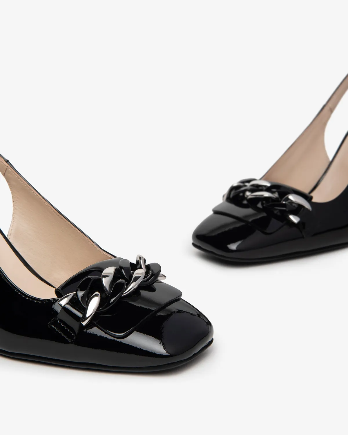 NeroGiardini pantofi slingback lac damă toc