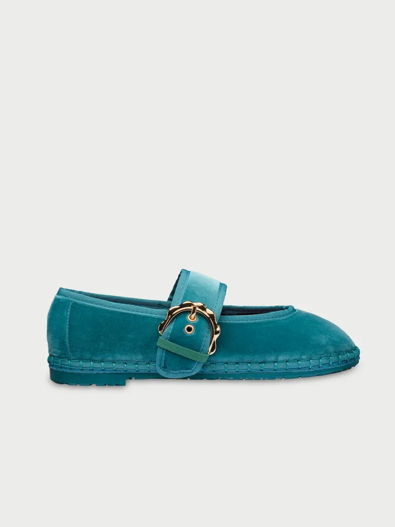 Flagelus Lady Sophie pantofi verzi velur