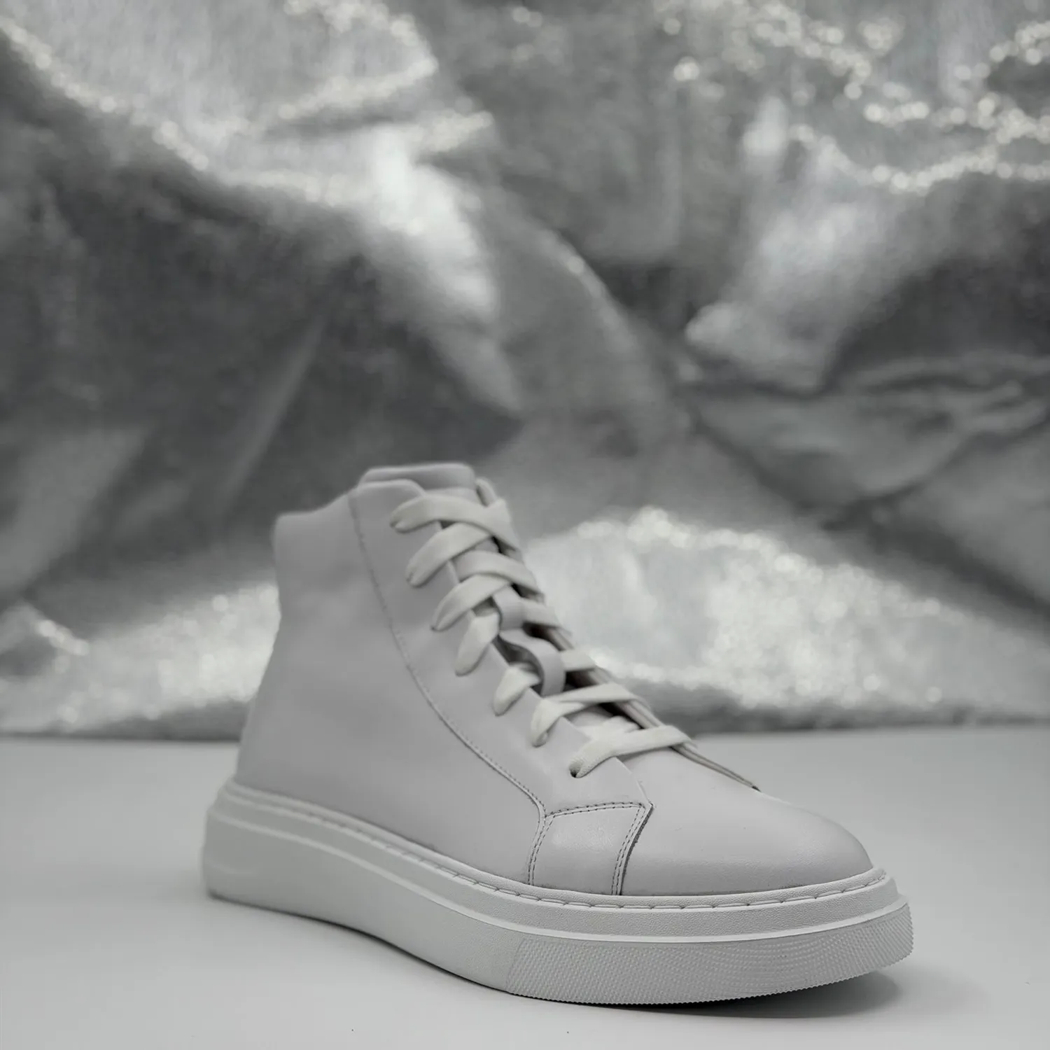 Lucas Shoes 855 Alb ghete piele naturala