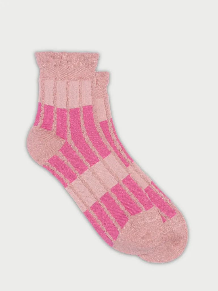 Flagelus Baviera Pink sosete bumbac roz dungi
