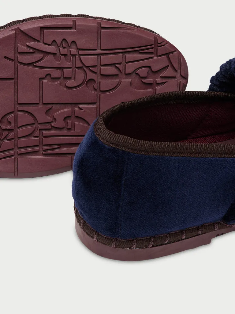 Flagelus Mafalda Dark Blue pantofi bleumarin catifea