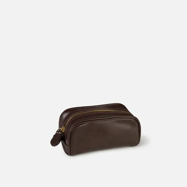 Cecilia Bringheli Riva Dark Brown necessaire piele maro