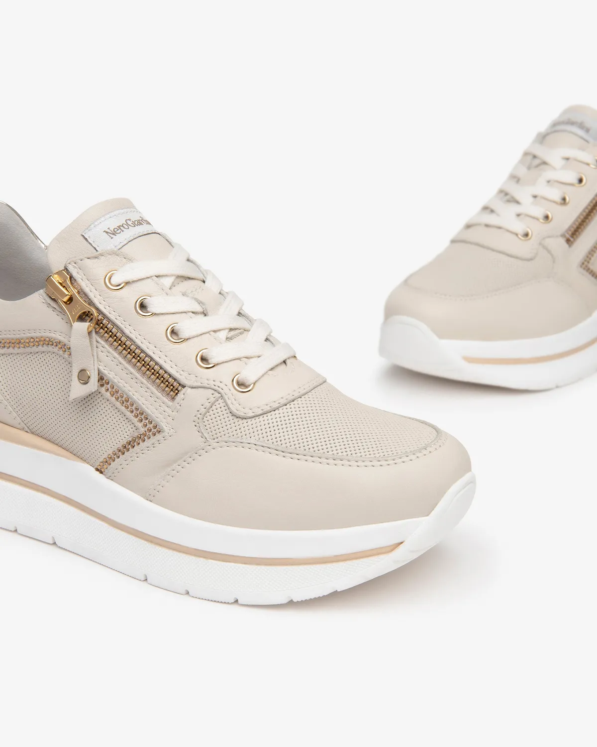 NeroGiardini Sneakers damă piele și piele întoarsă