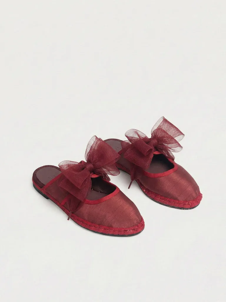 Flagelus Cinna Burgundy pantofi belgian matase bordo