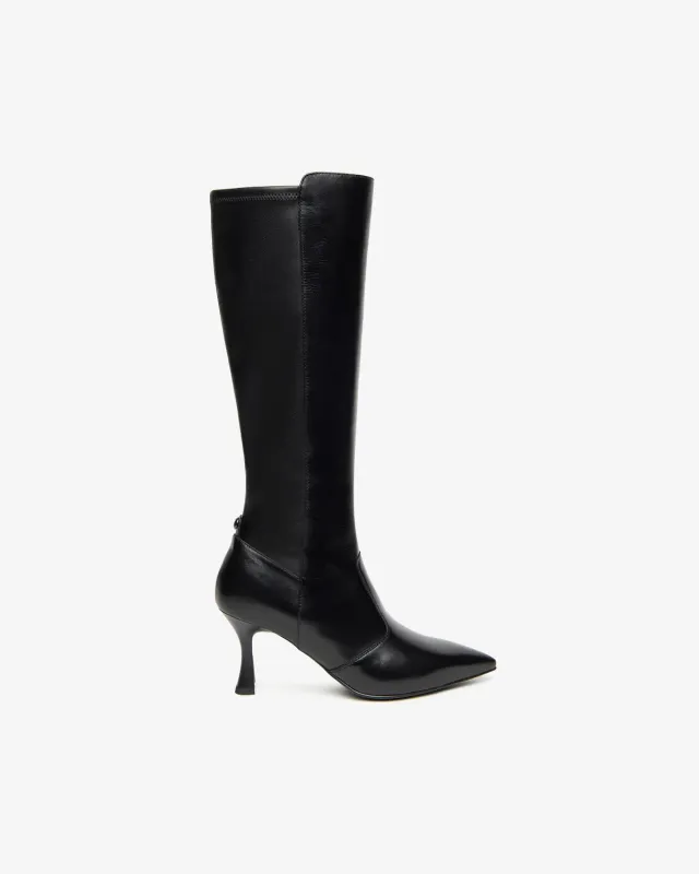 NeroGiardini cizme dama piele toc 75 mm cu fermoar