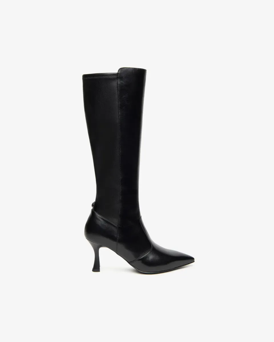 NeroGiardini cizme dama piele toc 75 mm cu fermoar