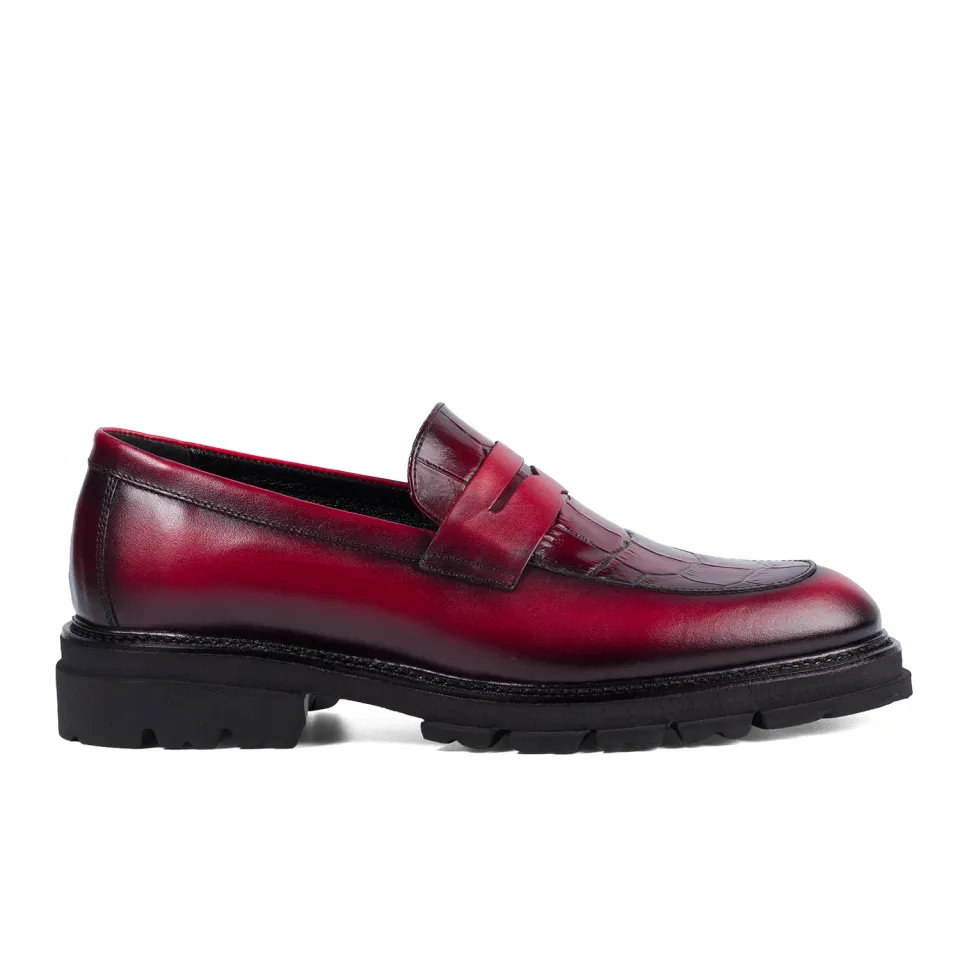 Lucas Shoes Ezra Ukr Rosso mocasini roșii piele