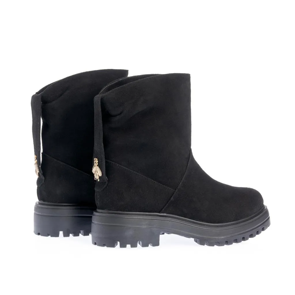 Ana Urbana Shoes Freya ghete negre piele întoarsă