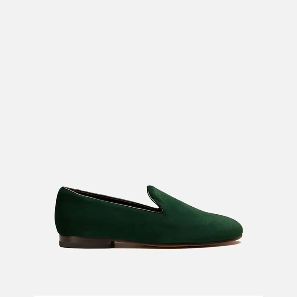 Cecilia Bringheli Positano pantofi slip-on velur verde