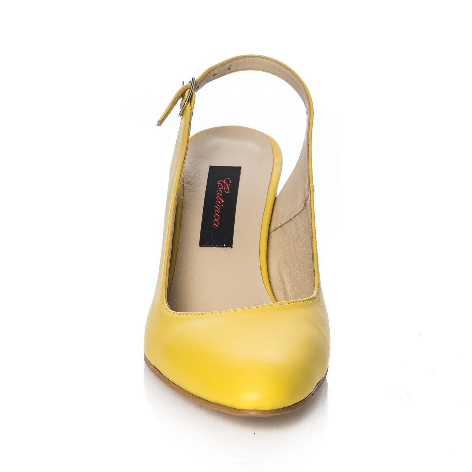 Catinca Shoes V7 GTM sandale dama piele naturala galben toc mozaic