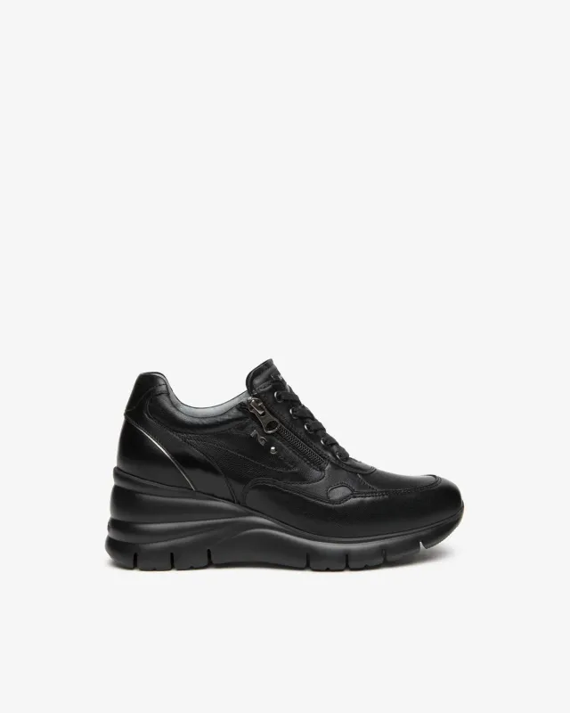 NeroGiardini sneakers piele dama cu fermoar toc 60 mm