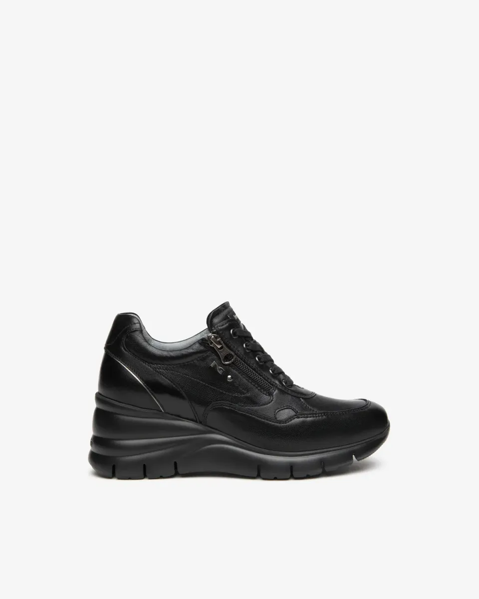 NeroGiardini sneakers piele dama cu fermoar toc 60 mm