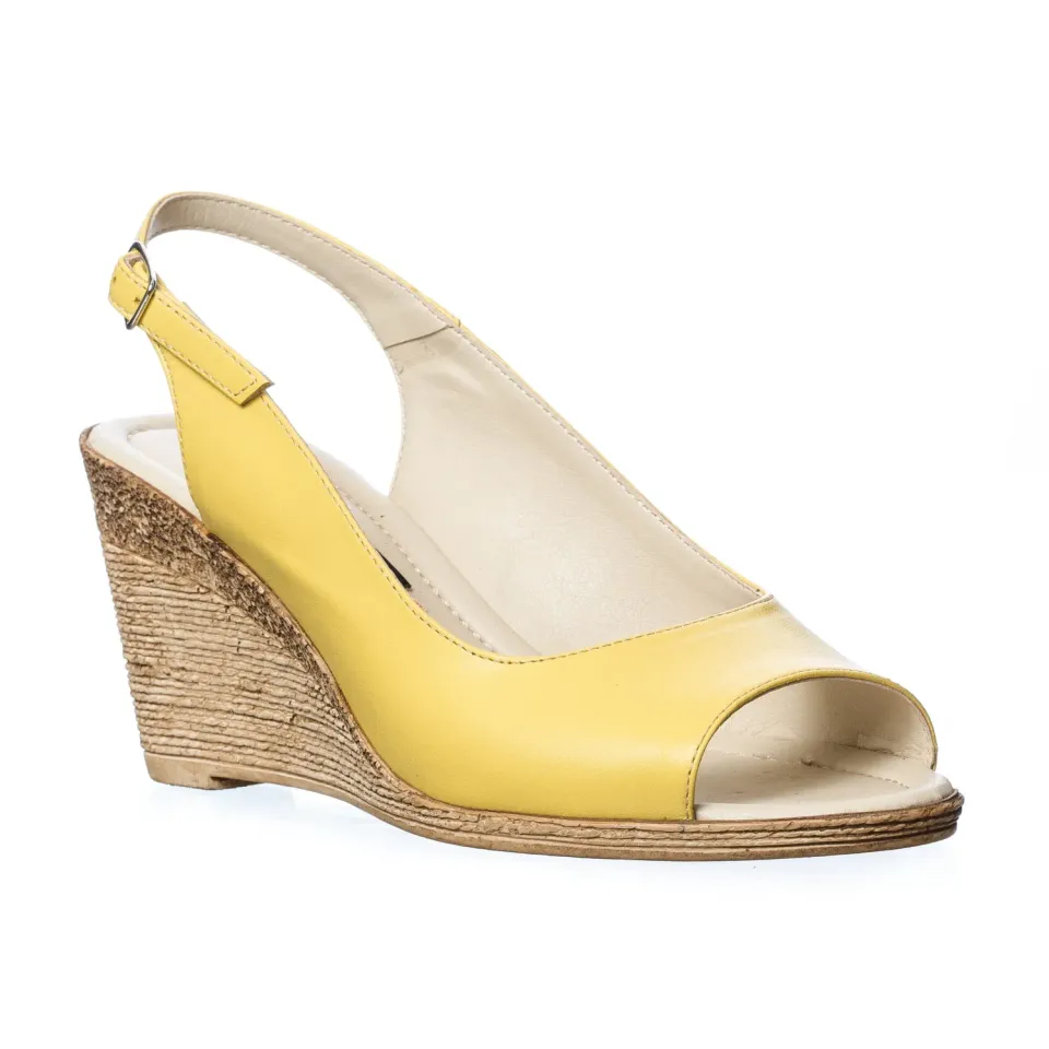 Catinca Shoes SP 30 G sandale dama galben piele naturala