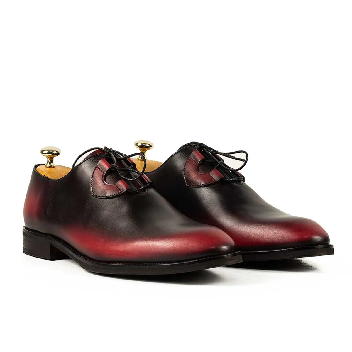 Lucas Shoes Elegant 725 pantofi barbati negru-bordo piele