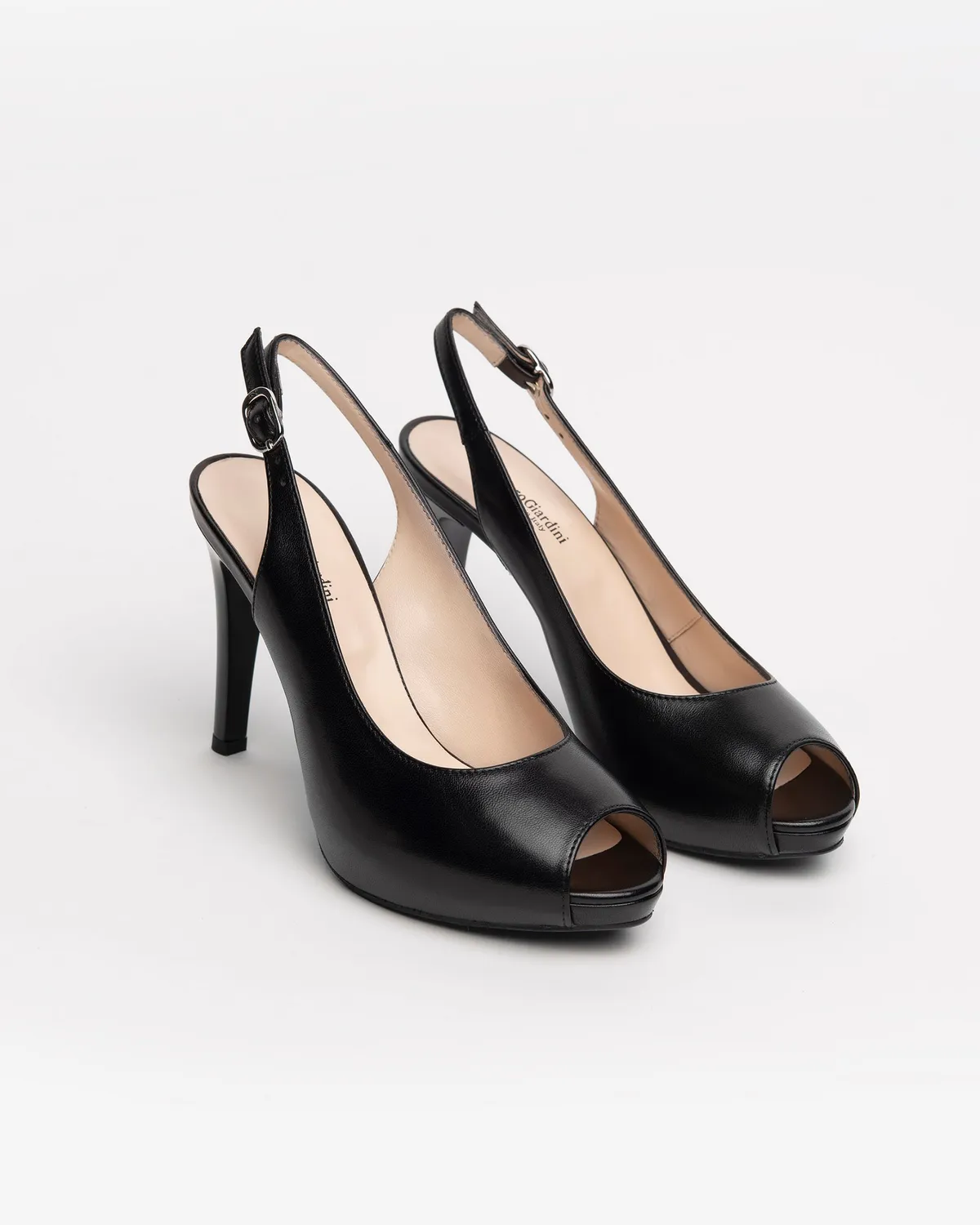Pantofi cu toc NeroGiardini piele naturala slingback 9,5 cm