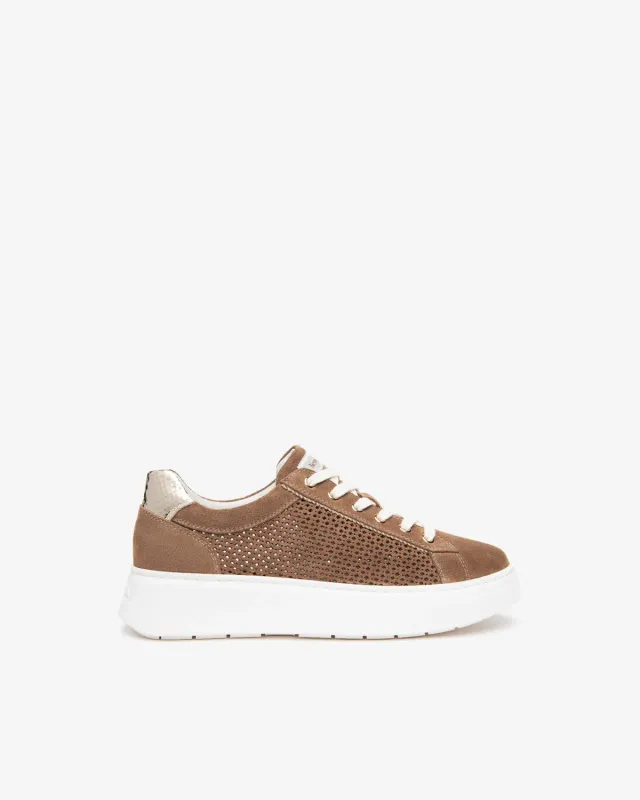 NeroGiardini Sneakers Dama Velur si Material Tehnic