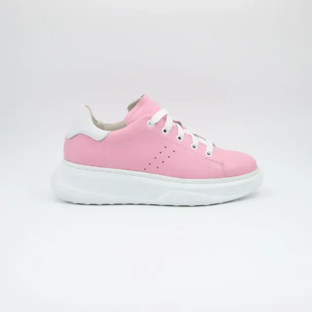 Lucas Shoes 5101 RV Pink White sneakers roz piele
