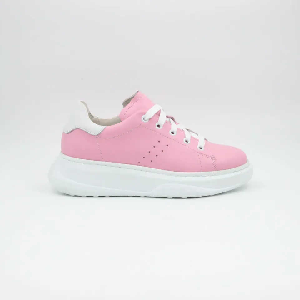 Lucas Shoes 5101 RV Pink White sneakers roz piele